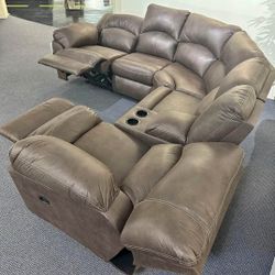 Curved Design Reclining Sectional Couch Set Color Options Fast Delivery ⭐$39 Down Payment with Financing ⭐ 90 Days same as cash
