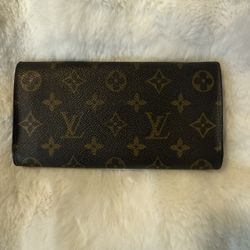 Authentic Louis Vuitton Monogram Sarah Long Wallet For $200 With COA