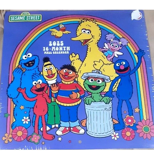 Sesame Street 2025 Wall Calendar 16 Month 10" X 10"