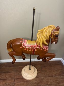 Carousel horse hand painted Sermel paper mache Mexican folk-art