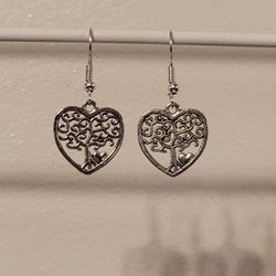 Silver-plated Heart Earrings