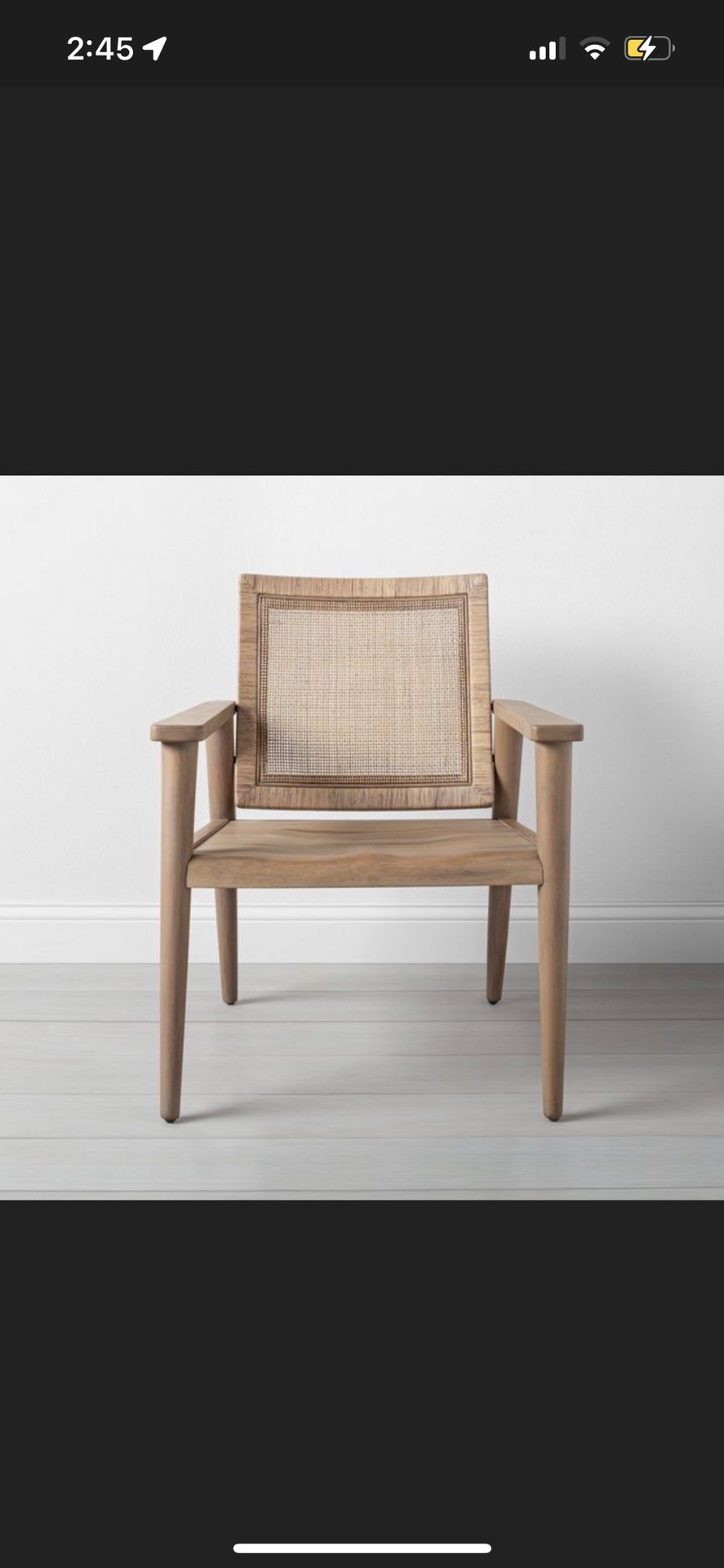 NEW OPEN BOX: Wood w/ Cane Back Accent Chair Natural- Hearth And Hand Magnolia