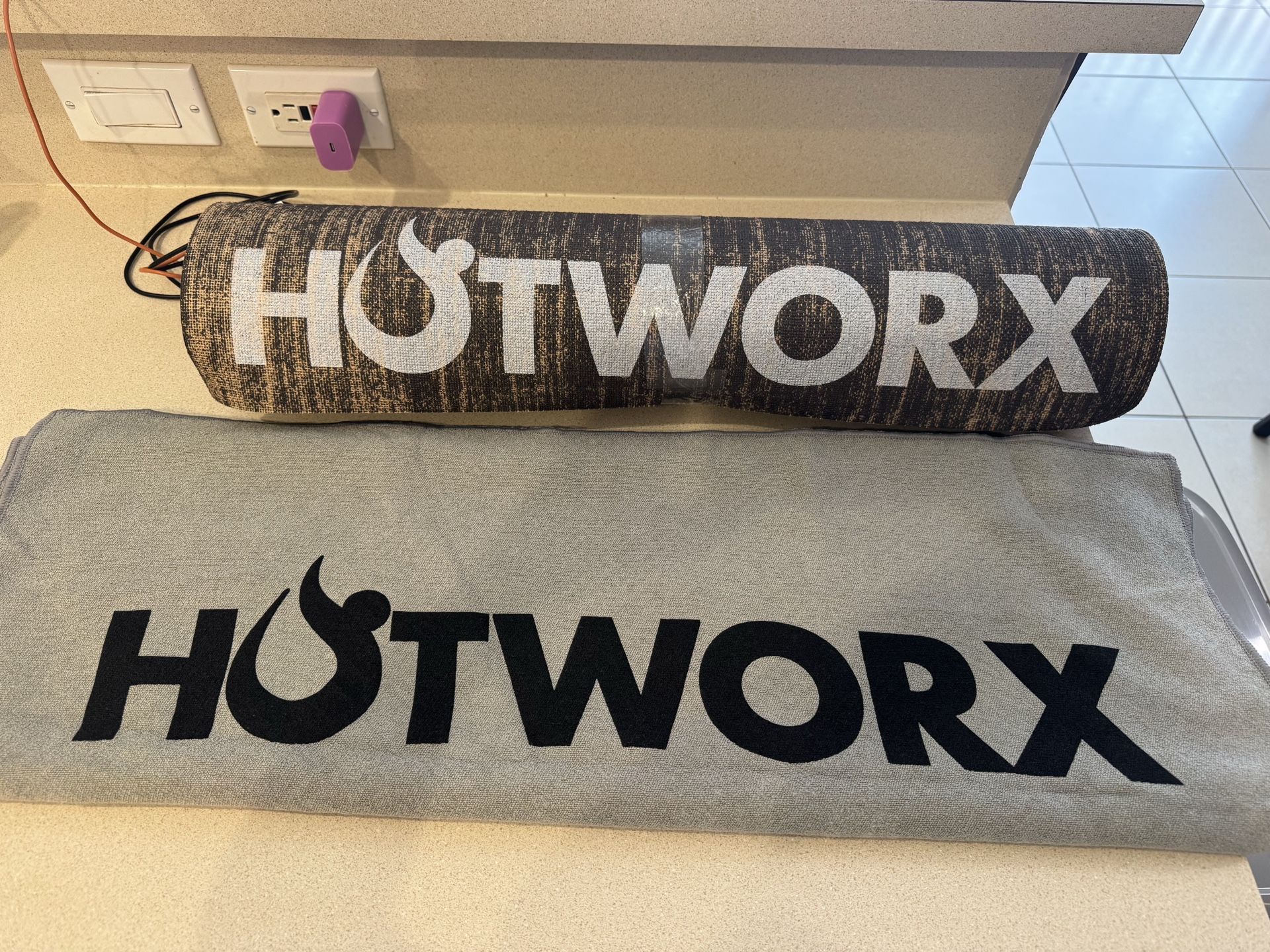 Hotworx towel and yoga mat