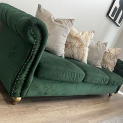 Emerald Green 3 Seater Sofa (pillows Included)