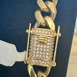 12mm Miami Cuban Chain Stainless Steel,18 K Gold Plated