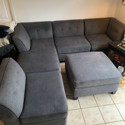 Macy's, Grey 5-piece Sectional Sofa/Couch