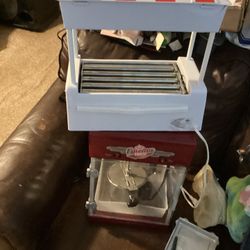 Pop Corn And Hotdogs Grilled