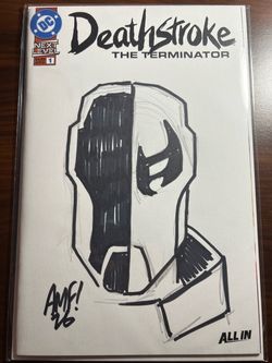 Deathstroke the Terminator 1 Signed and Remarked by Tony Fleecs