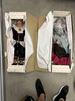 Rare HTF 2003 Show Stoppers Disney Beauty & The Beast Set Porcelain Doll 28”H W/box