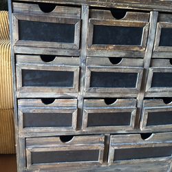 Whitewash ornament wood cabinet