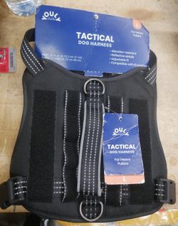Youly Tactical Dog Harness Large Black Heavy Control Reflective ID Patch Nwt. NEW . F(contact info removed)6.