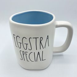 Rae Dunn Easter “Eggstra Special” Mug With Blue Inside LL By Magenta