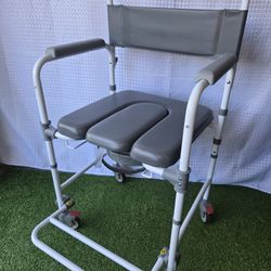 Bedside Commode with Wheels, Shower Wheelchair