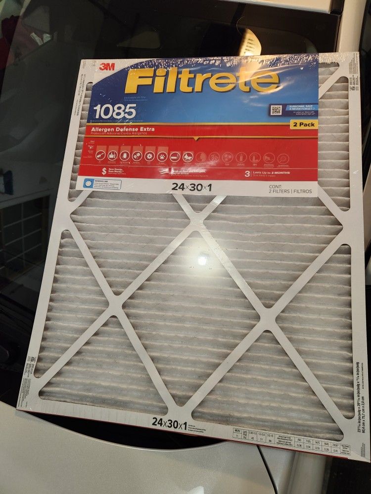 3M Filtrete 24x30x1, 2 pack sealed