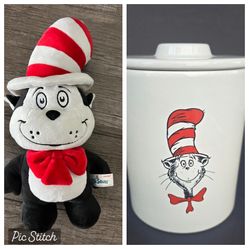 cat in the hat stuffed animal + cookie jar