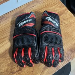 Riparo Premium Leather Motorcycle Gloves (Medium)