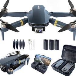 4K HD, Foldable WiFi Quadcopter Drones, 2650 FT Control Range, Brushless Motor, Auto Hover Mode, Follow Me Function (3 Batteries) for Beginners