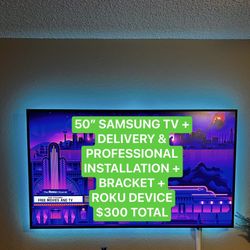 SAMSUNG TV INCLUDES DELIVERY AND PROFESSIONAL MOUNTING ON THE WALL