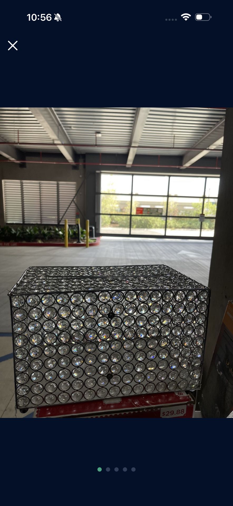 White Wedding Gift Card Box – Elegant Bling Decor”