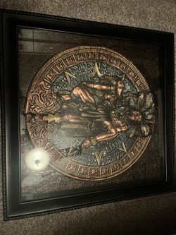 Aztec Glass Framed Picture