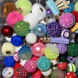 Lot Of 75+ Beads, Spacers, Focals For Beadable Pens, Badge Reels Etc