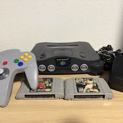 Nintendo 64 N64 Console Controller , 2 Games Power/AV Cables Working/Tested