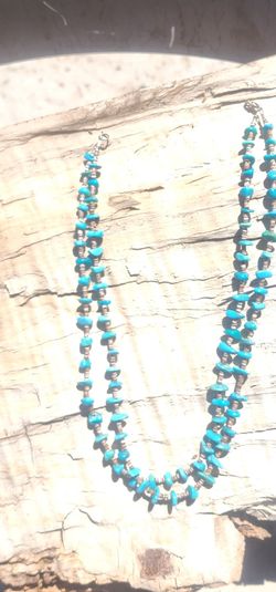 Turquoise and  Heishi Bead Necklace