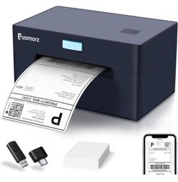 Bluetooth Thermal Label Printer 4×6 Shipping Label Printer for Small Business Compatible with Windows,Mac,Android,iOS (Blue and Black)