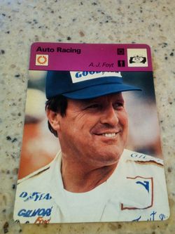 Vintage 1978 sportscaster auto racing/a. J. Foyt/ one of a kind/Olympic collector card # 19-17
