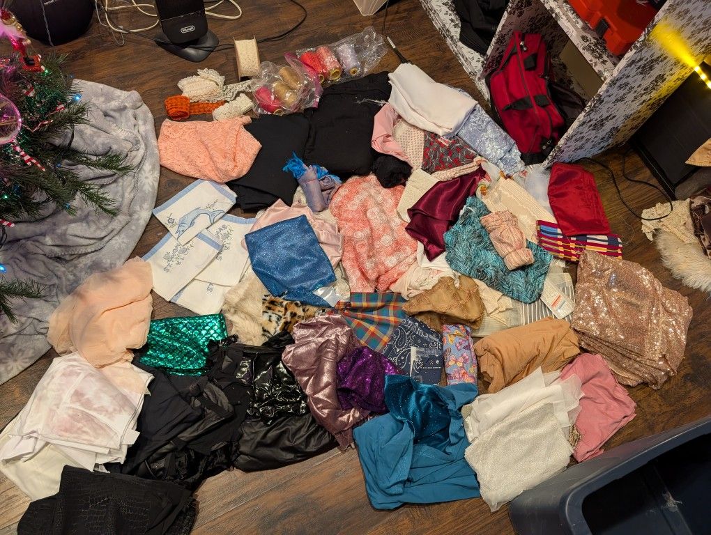 Sewing & Craft Supply Bundle (Fabric, Thread & Embellishments)