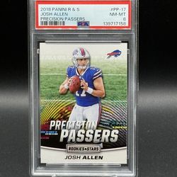 2018 Panini Rookies & Stars Precision Passers #PP-17 Josh Allen RC PSA NM-MT 8