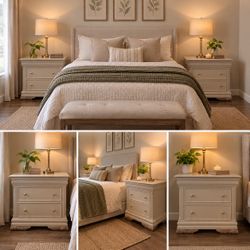 3-Drawer Nightstand with Gold Knobs