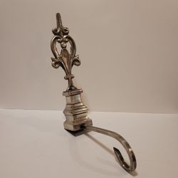 Large Pewter Christmas Stocking Hanger Holder 11"