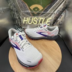 Brooks Ghost 14 Women's Sz 9.5 Purple Pnk White Running Athletic Shoes