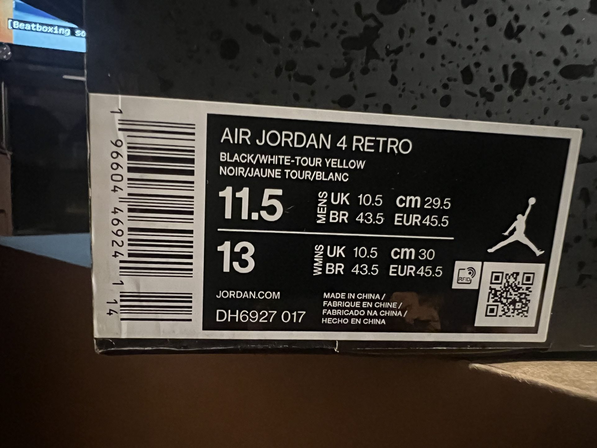Jord As n Thunder 4s Ds Sz 11.5 New!!!