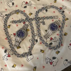 2 Blue Chain 1 Bracelet 2 Watch