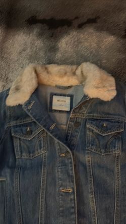 Hollister Jean Jacket Fur Cuffs and Collar