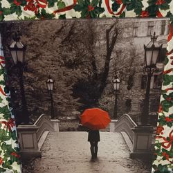 Red Umbrella Canvas Wall Art