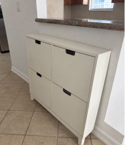 IKEA STÄLL White Shoe Cabinet – 4 Compartments