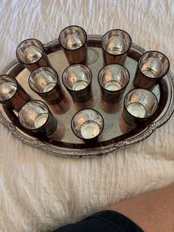 Mercury Glass Votive Candle Holders Set