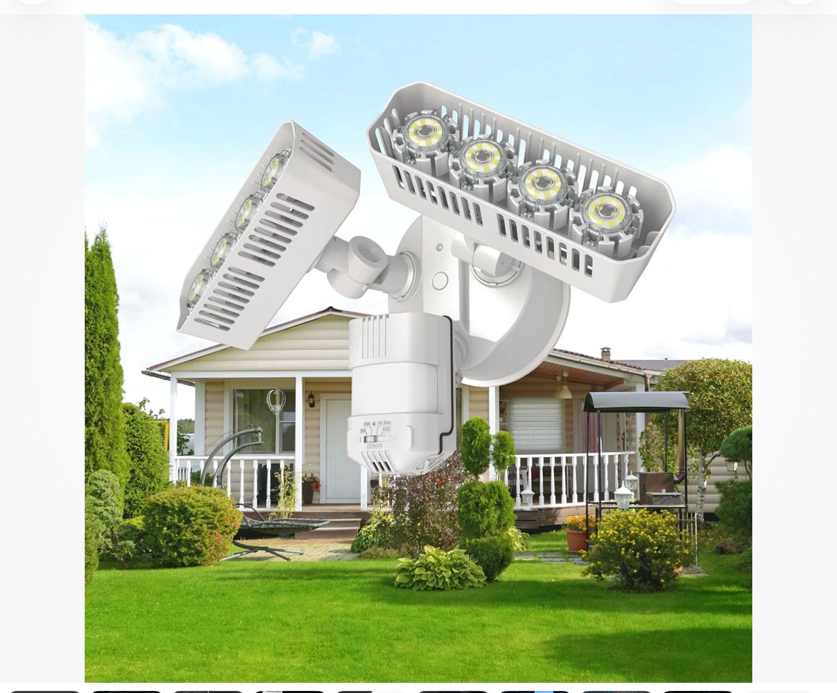 SANSI 36W 3600LM 350W Equiv White Motion Sensor Dusk to Dawn Integrated LED Waterproof Security Flood Light, 2-Pack