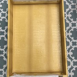 Impulse Capri Yellow Sunset Faux Snake Skin Serving Tray BRAND NEW