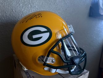 Full size Green Bay replica helmet signed by Devante Adams