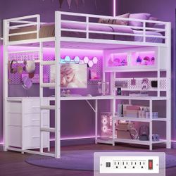 Twin White Bunk Bed