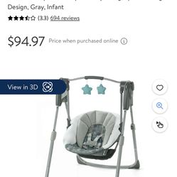 Graco Slim Spaces Portable Infant Swing