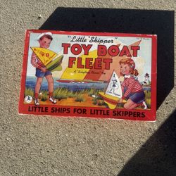Schylling “Little Skipper” Toy Boat Fleet - 4 boats - Antique