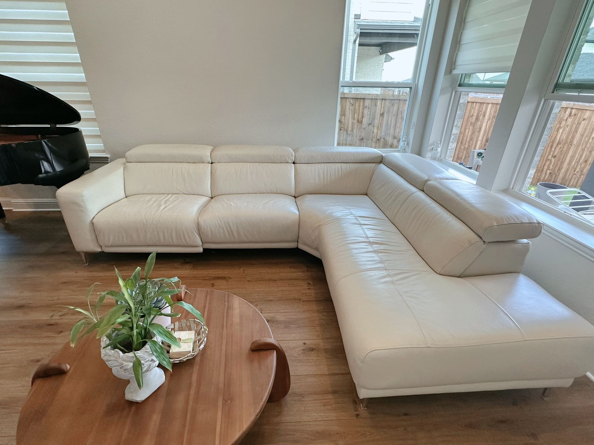 Leather Reclining Sofa Section