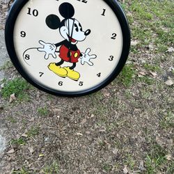 Vintage extra large Disney wall Mickey Mouse clock 34 inches- used