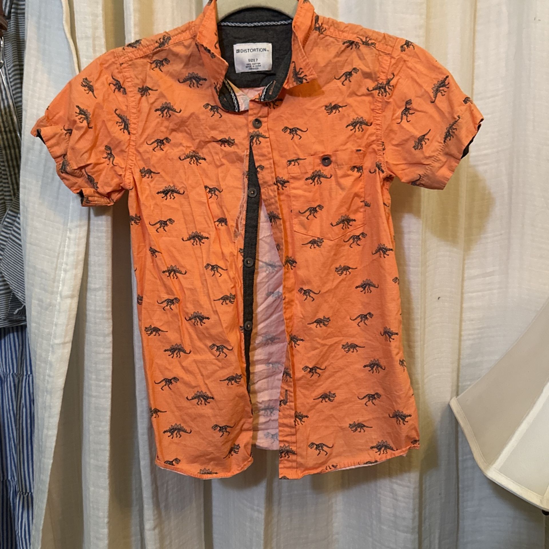 Boys Dino Button Up