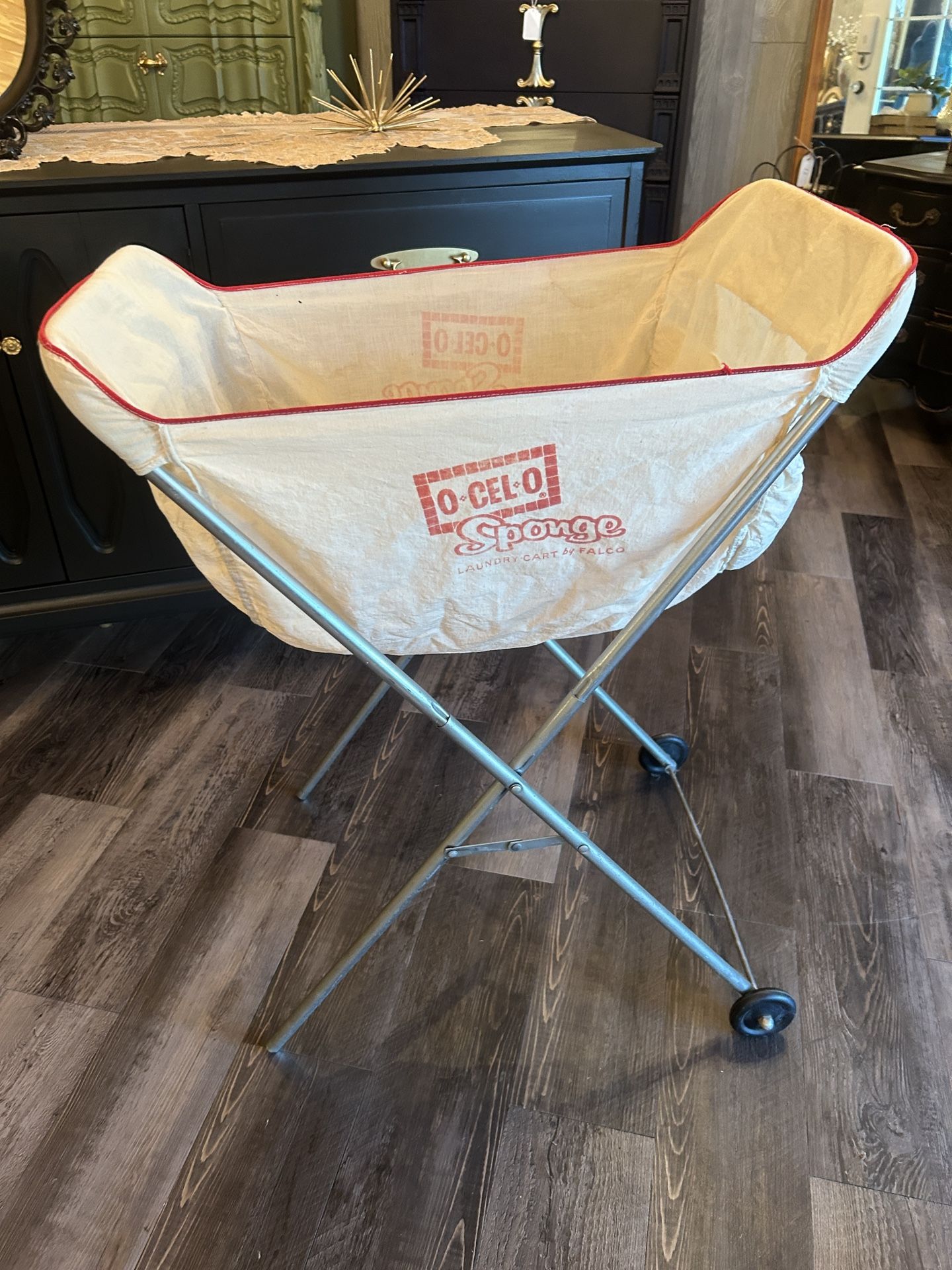 Fun Vintage Folding Advertising Laundry Cart